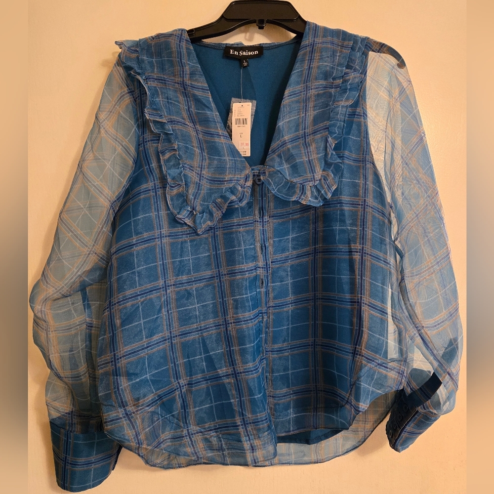 En Saison Button Up Blouse, NWT